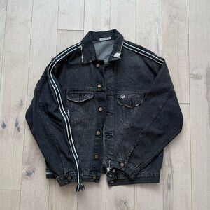 Carmar Black Denim Jacket Reflective Stripe